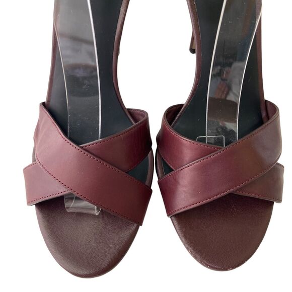 Alexander Wang Burgundy Leather Ankle Strap 4” Heels Women's Size 40 / US 10 - Picture 4 of 11